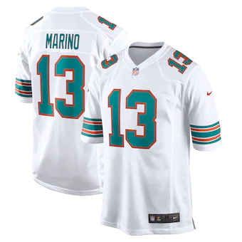 mens nike dan marino white miami dolphins retired player je